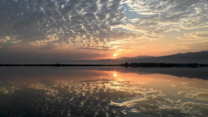 水边朝霞延时