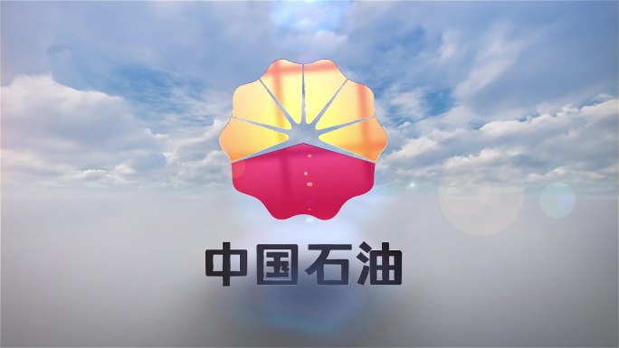 飞翔logo展示企业宣传蓝天白云无插件