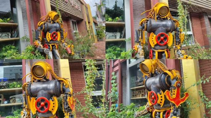 街边的机器人雕塑