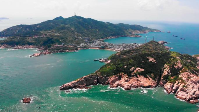 浙江舟山嵊泗列岛花鸟岛大海夏日航拍