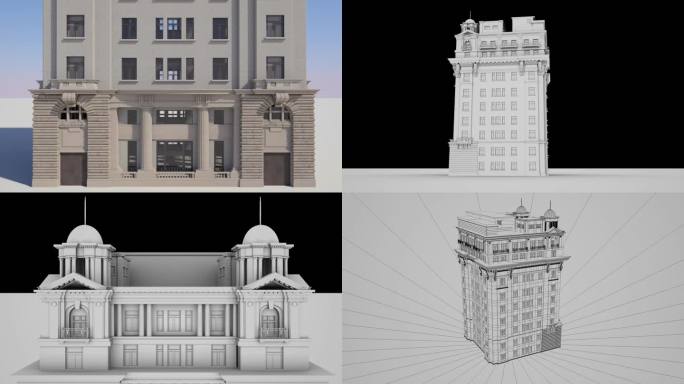 高精度上海外滩友邦保险大楼三维模型