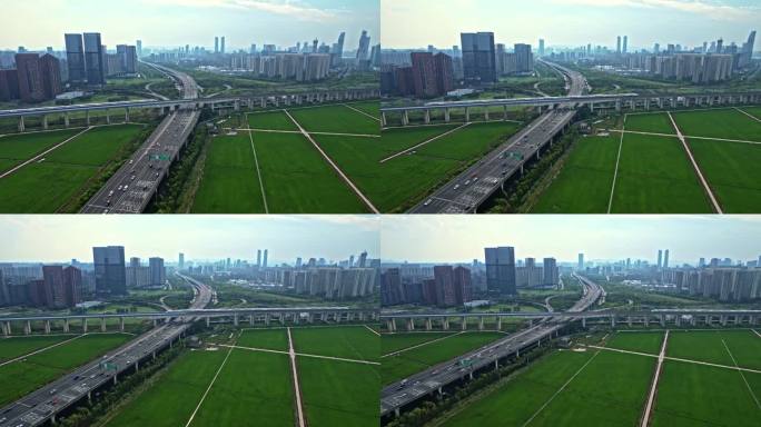 杭州萧山机场高速 高架高铁