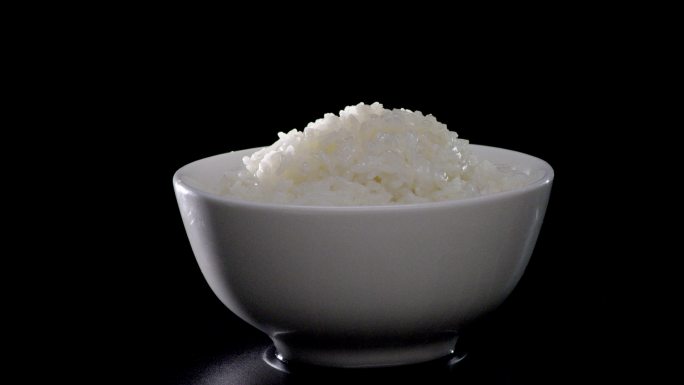 米饭 一碗饭  饭 展示台 旋转