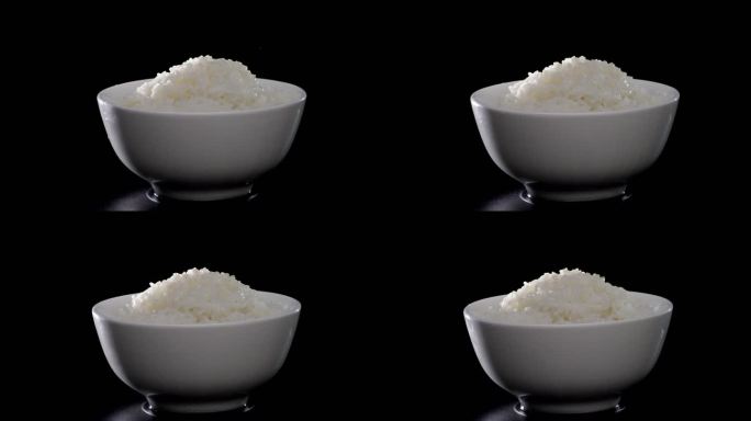 米饭 一碗饭  饭 展示台 旋转