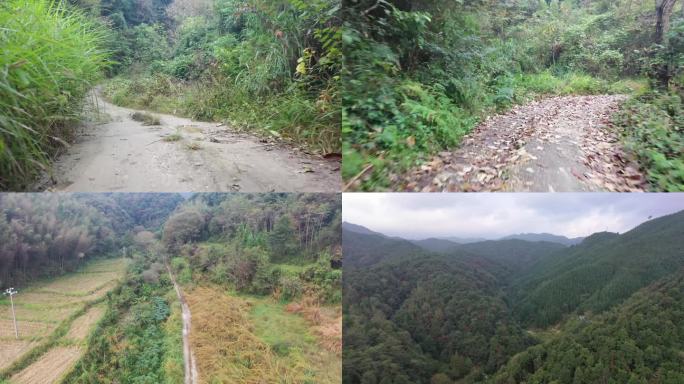 乡下农村坎坷泥泞道路