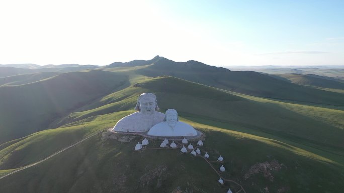 内蒙古可汗山航拍空境