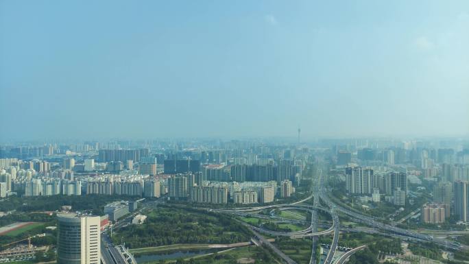 郑州实拍城市车流高空上空4k01