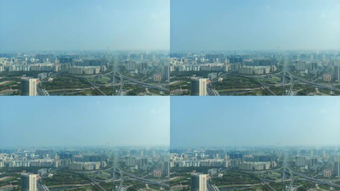 郑州实拍城市车流高空上空4k01