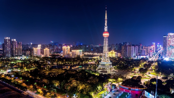 佛山地标岭南明珠夜景延时