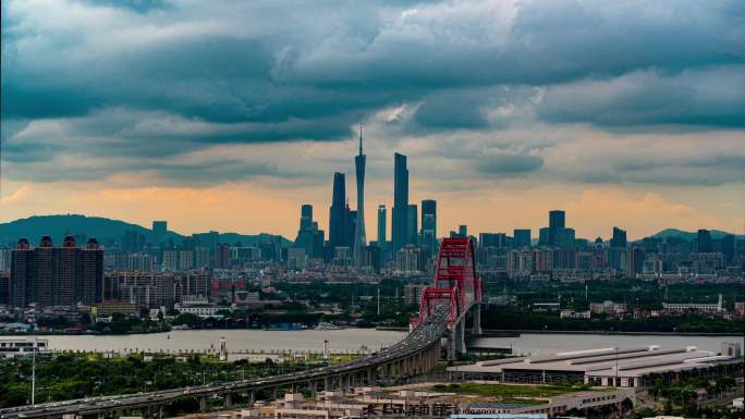 原创广州地标新光大桥延时摄影宣传片素材