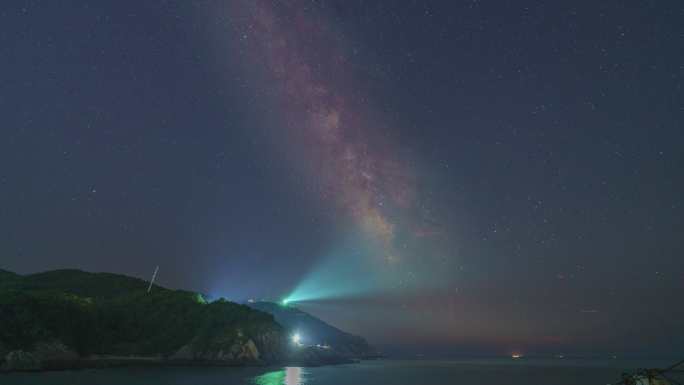 大海 星空 银河 灯塔延时