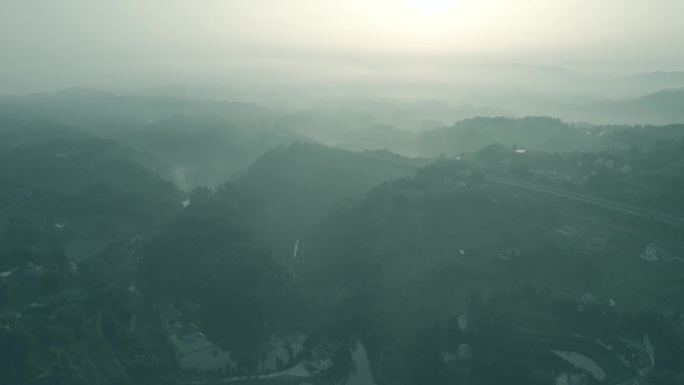 乡村晨景日出