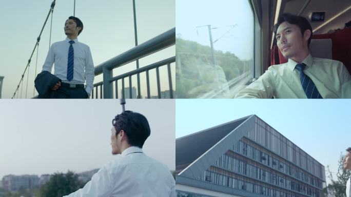 商务男士走走看看