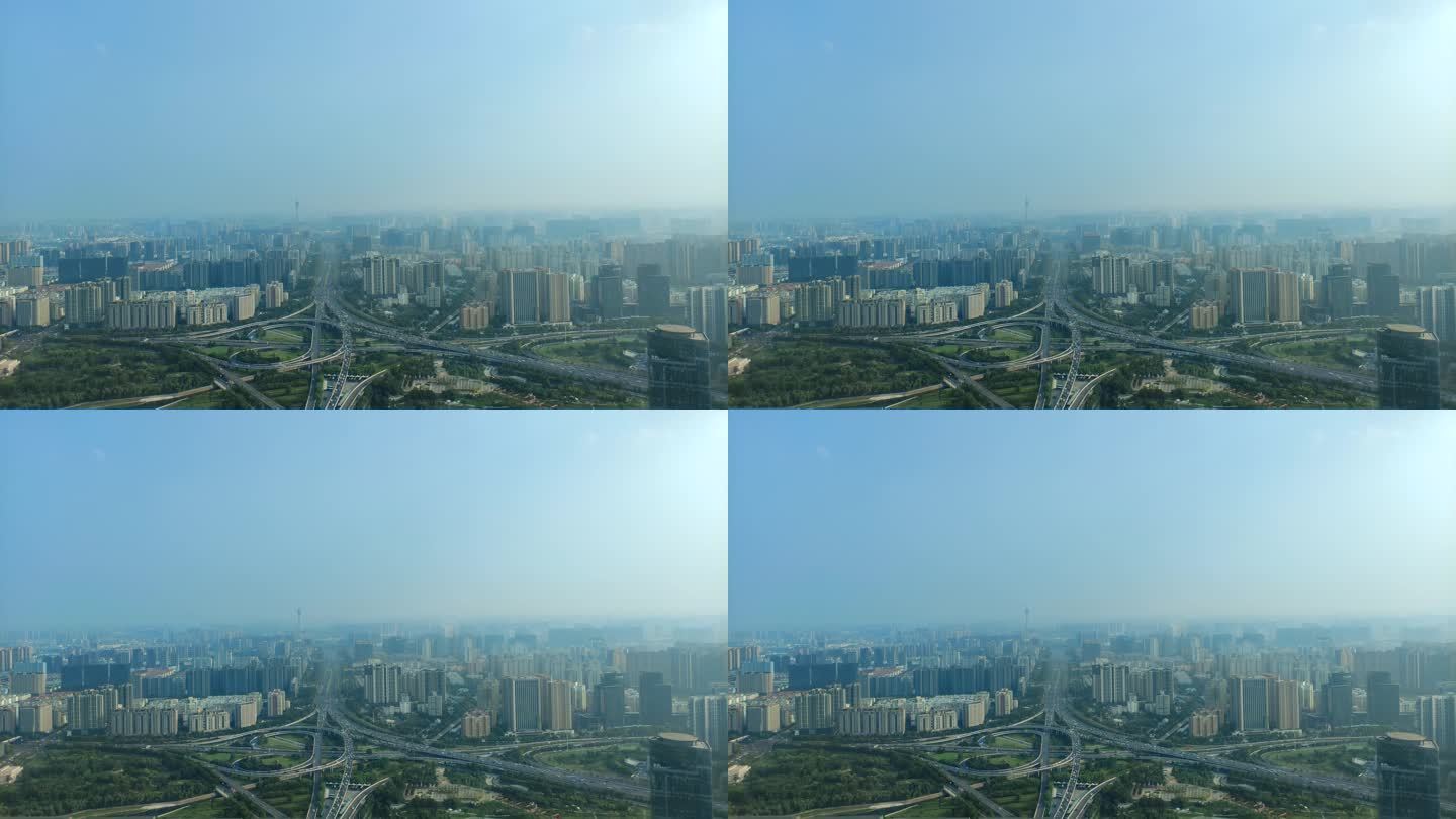 郑州实拍城市车流高空上空4k08