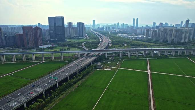 杭州萧山机场高速 高架高铁