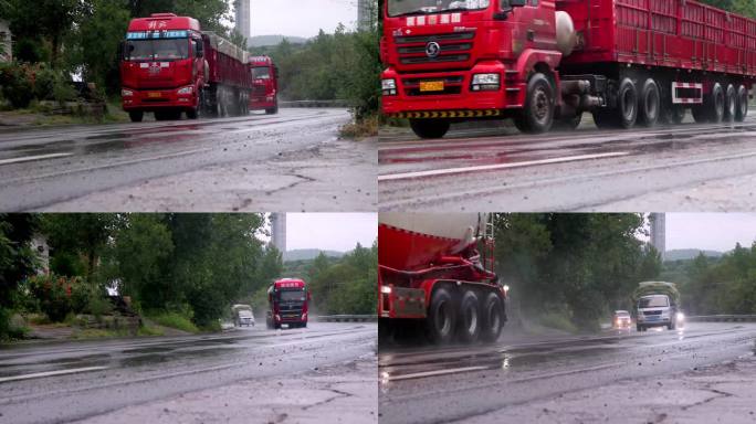 雨中行驶的大货车7