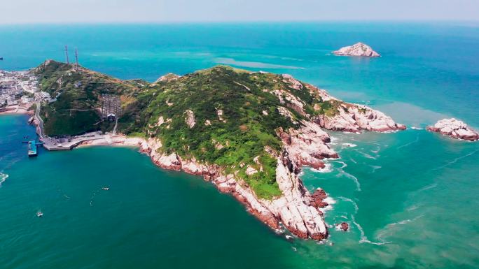 浙江舟山嵊泗列岛花鸟岛大海夏日航拍