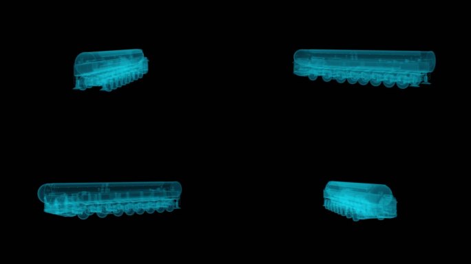 蓝色全息投影科技东风41洲际导弹带通道