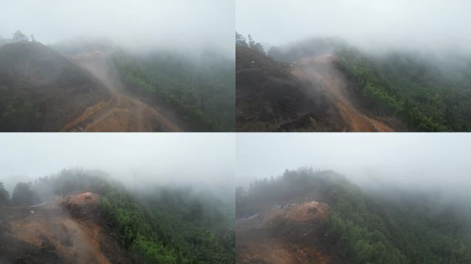 重庆山火后，北碚缙云山降雨，云雾缭绕航拍