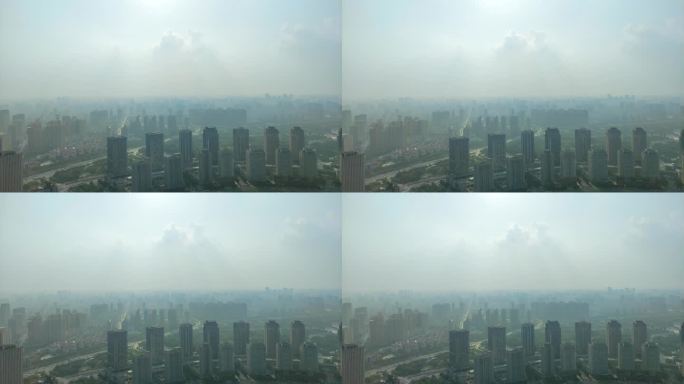 郑州实拍城市车流高空上空4k04