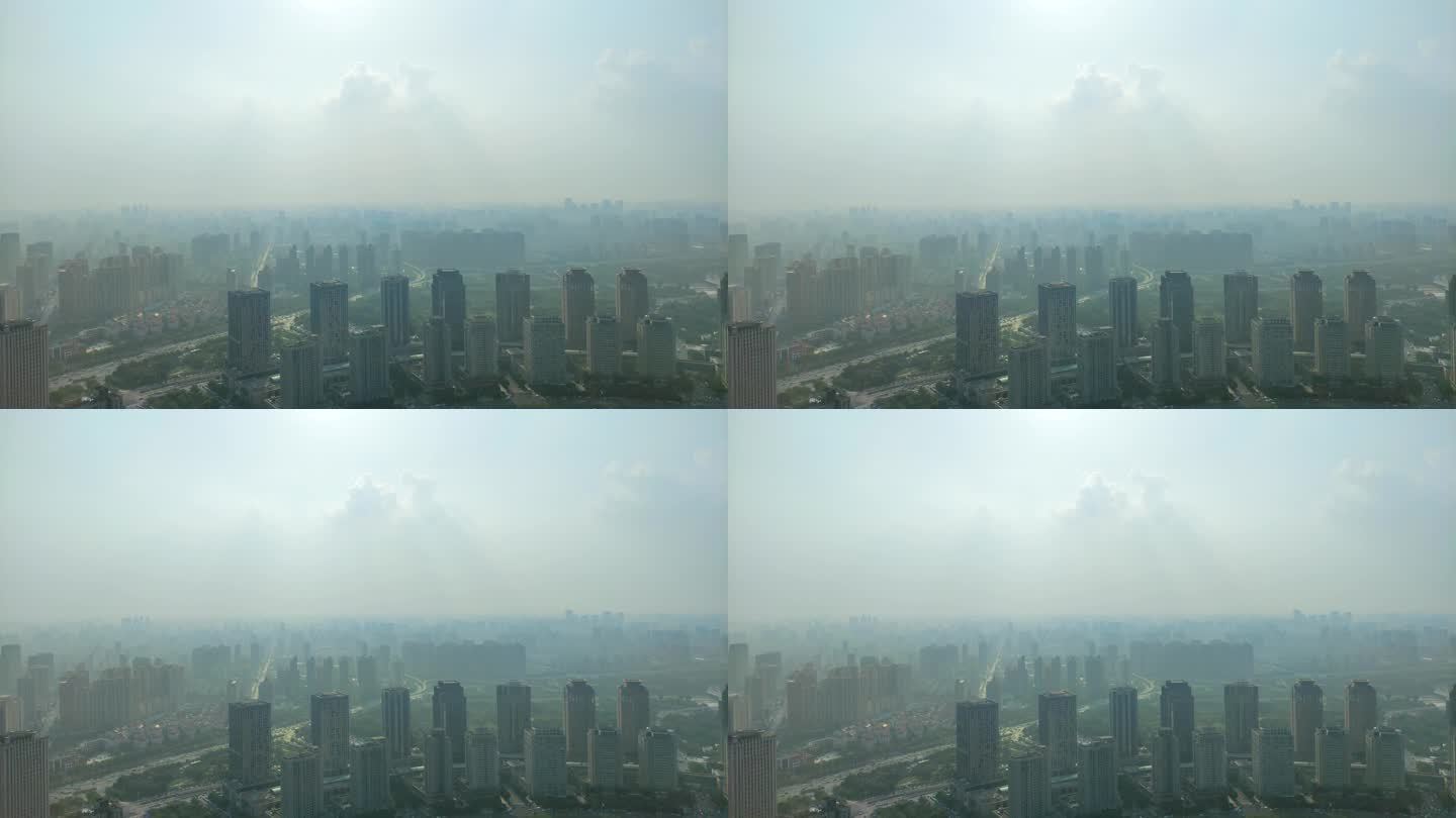 郑州实拍城市车流高空上空4k04