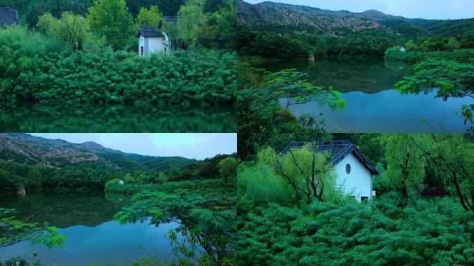 依山傍水的湖畔老屋湖边别墅