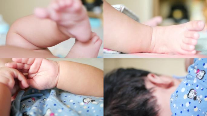 新生儿婴儿肢体特写镜头