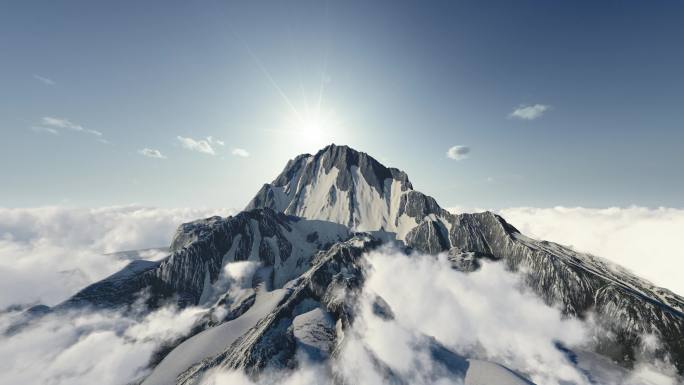 气势磅礴雪山山峰素材