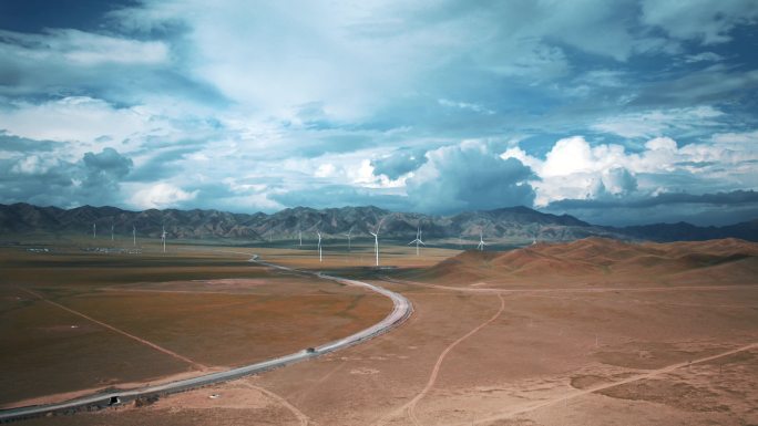 新疆风力发电站延时摄影