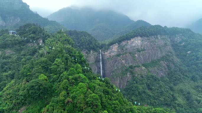 庐山秀峰瀑布航拍 4k