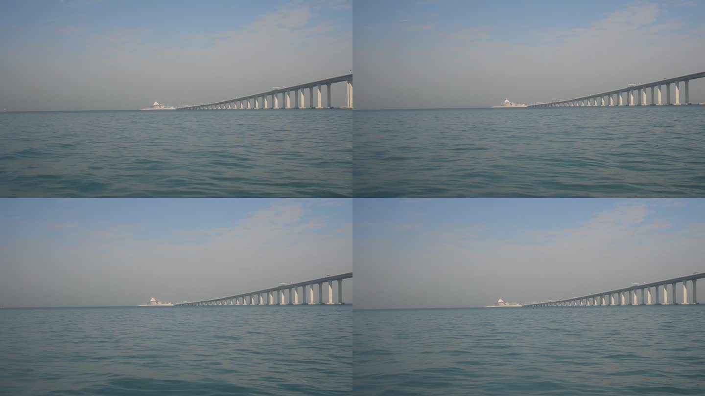 船上拍摄港珠澳大桥高清素材