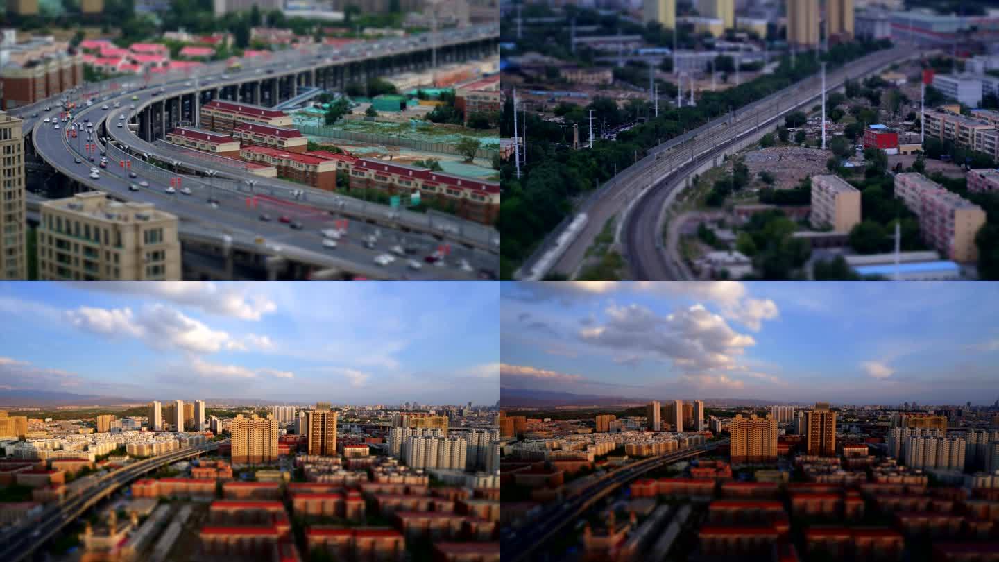 新疆乌鲁木齐城市车流移轴延时