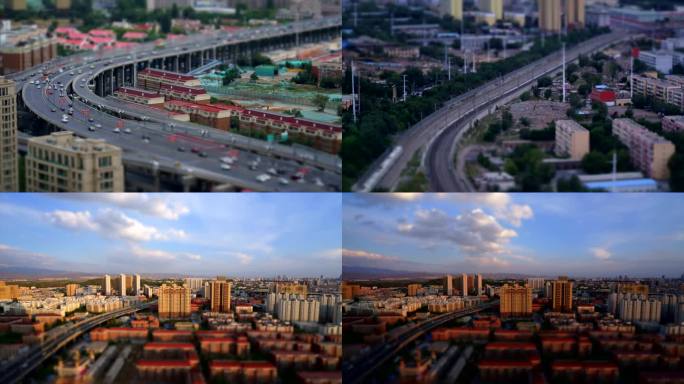 新疆乌鲁木齐城市车流移轴延时