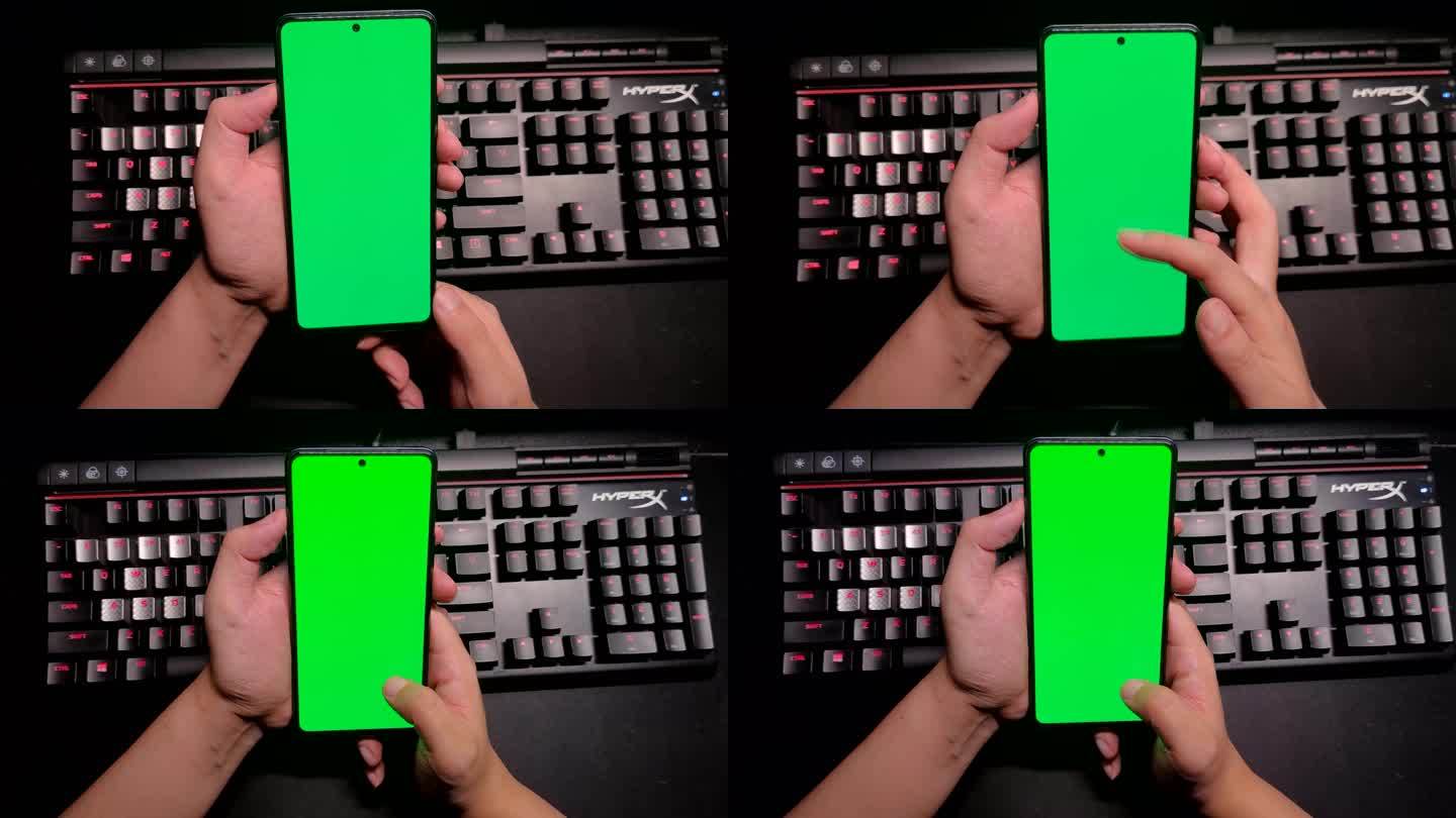 手机绿屏 实拍操作素材