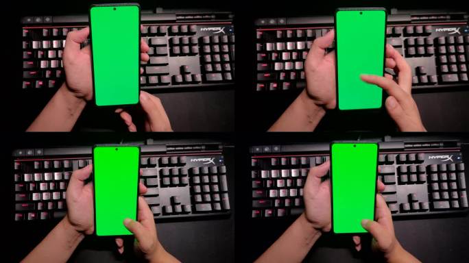 手机绿屏 实拍操作素材