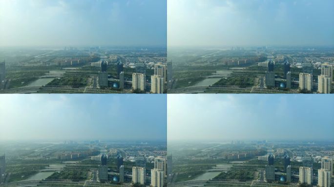 郑州实拍城市车流高空上空4k05