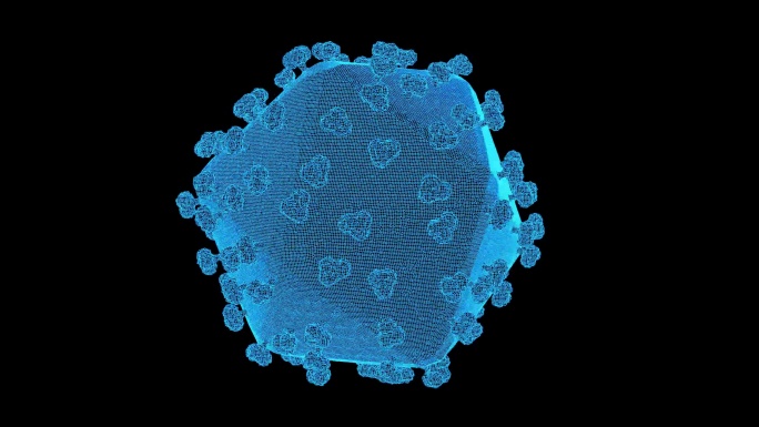 4K蓝色全息投影科技艾滋病毒素材带通道