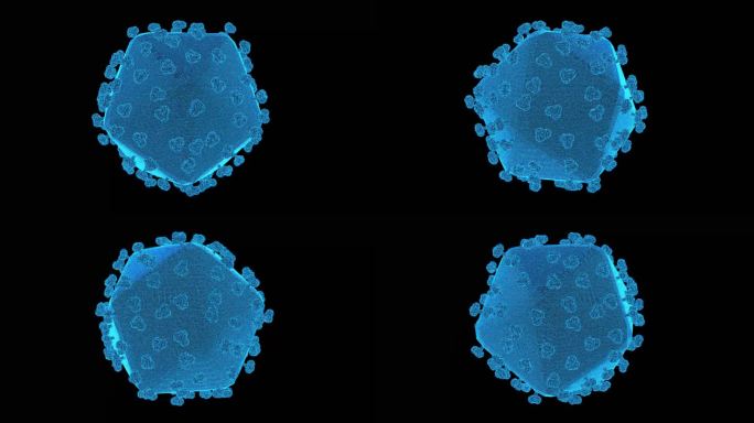 4K蓝色全息投影科技艾滋病毒素材带通道
