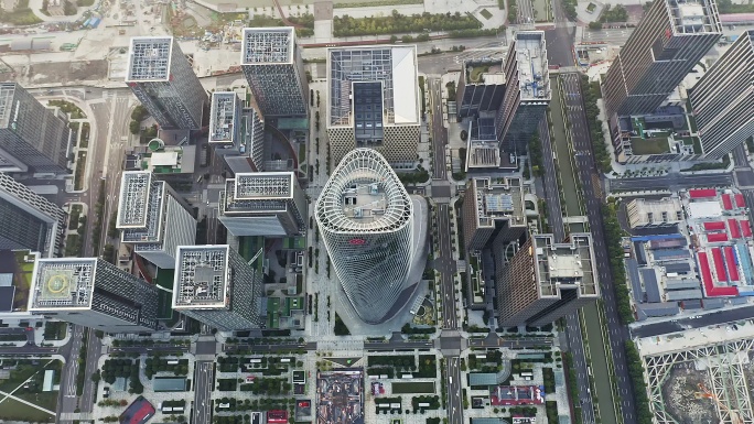 航拍宁波国际金融服务中心商业广场
