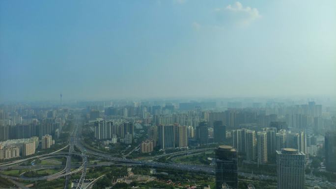 郑州实拍城市车流高空上空4k02