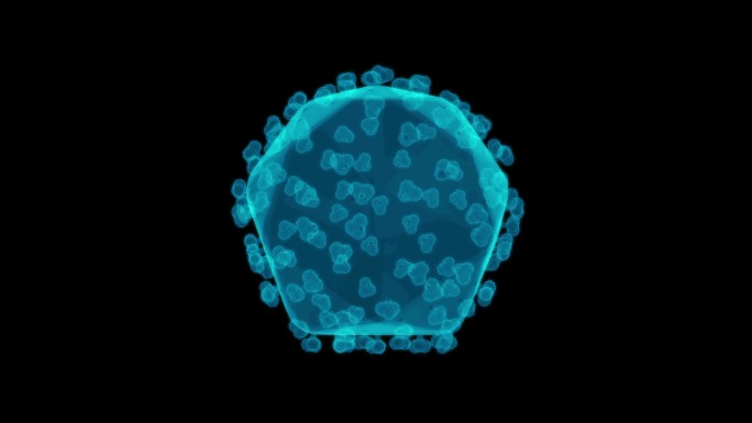 蓝色全息投影科技艾滋病毒素材带通道