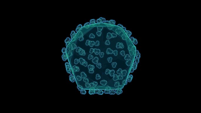 蓝色全息投影科技艾滋病毒素材带通道