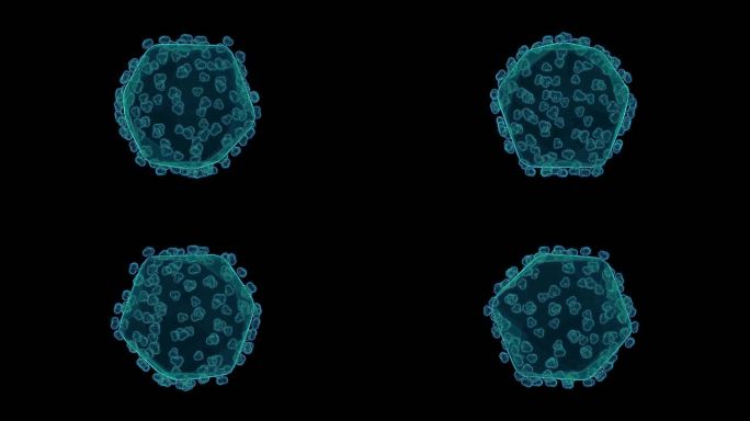 蓝色全息投影科技艾滋病毒素材带通道