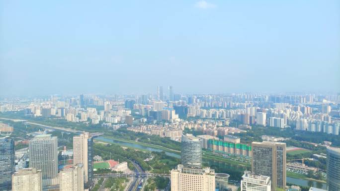 郑州实拍城市车流高空上空4k07