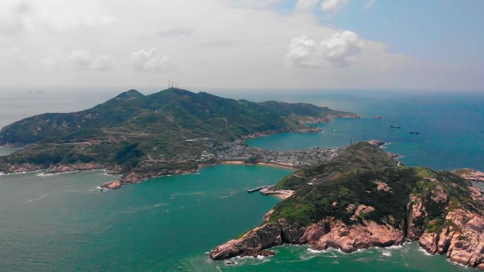 浙江舟山嵊泗列岛花鸟岛大海夏日航拍