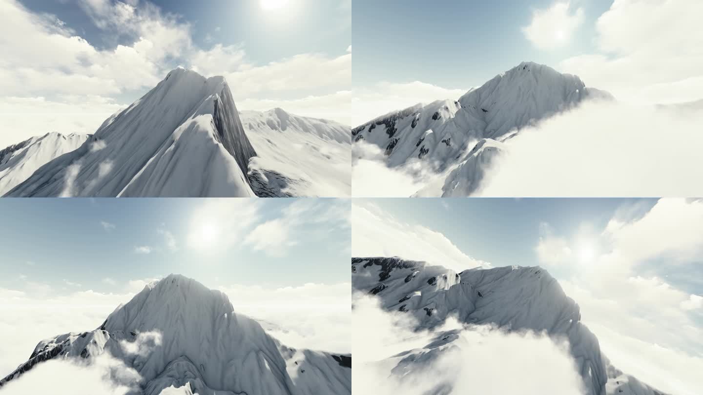 震撼大气雪山山峰多镜头组合素材