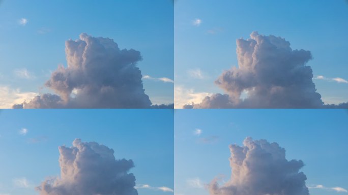 蓝天白云浓积云延时素材空镜头