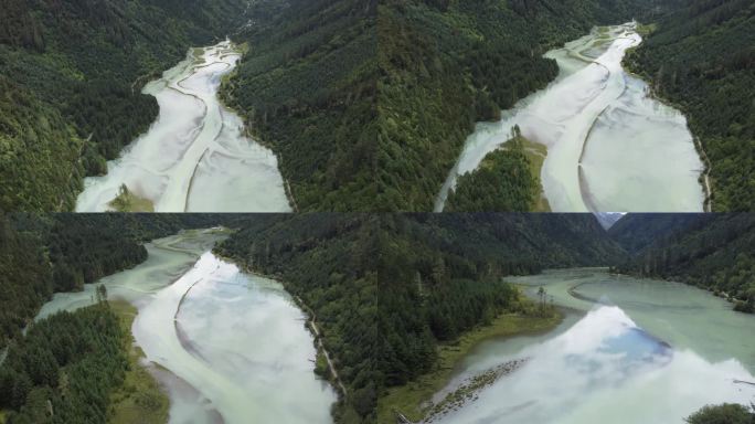 四川甘孜州康定市月亮湖航拍