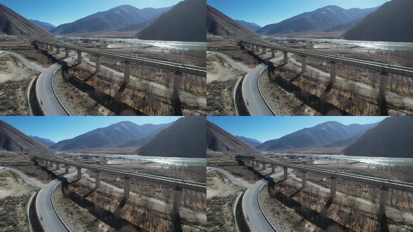 拉林铁路HXD1D牵引客列驶出藏嘎隧道