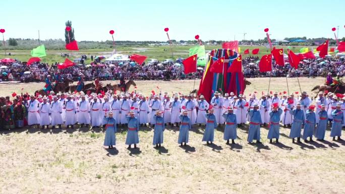 草原那达慕开幕式文艺表演蒙古族民族特色